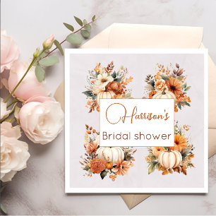 Fall Floral Rustic Bridal Shower Paper  Napkin