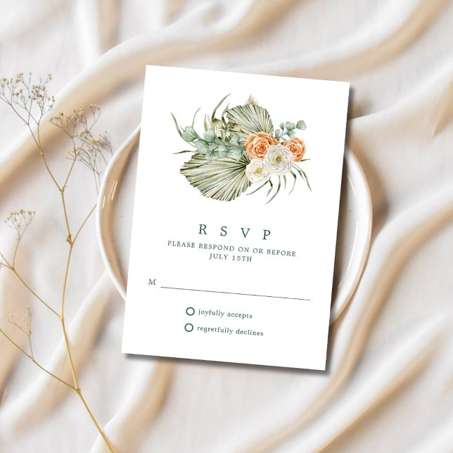 Fall Floral Rustic Outdoor Wedding RSVP (Fall Floral Rustic Outdoor Wedding RSVP)
