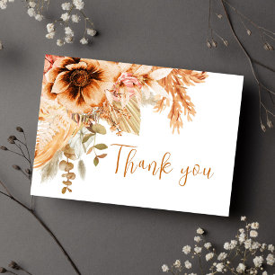 Fall Floral Rustic Wedding Thank You Postcard