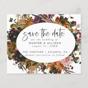 Fall Floral Save the Date Flyer