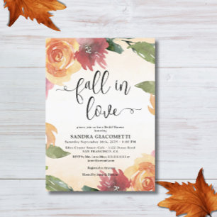 Fall Floral Scripture Bridal Shower Invitation
