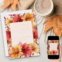 Fall Floral Season of Gratitude Thanksgiving Gold
