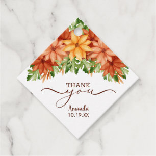 Fall Floral Swag Shower Thank You Favour Tags