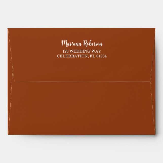 Fall Floral Terracotta Wedding Envelope (Back (Top Flap))