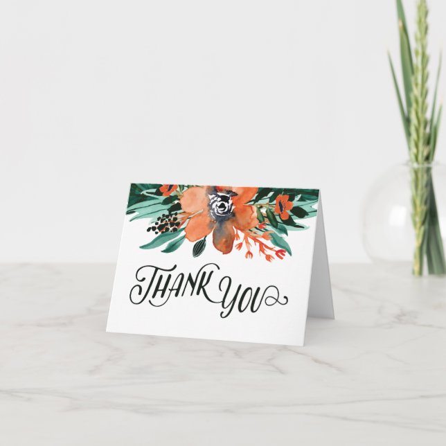 Fall Floral Thank You Card (Front)