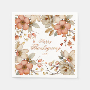 Fall Floral Thanksgiving  Napkin