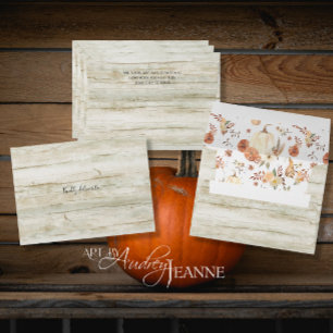Fall Floral Watercolor Pumpkin Autumn Leaf Foliage Envelope