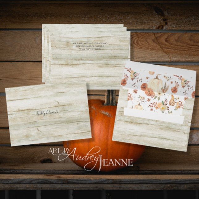 Fall Floral Watercolor Pumpkin Autumn Leaf Foliage Envelope (Creator Uploaded)