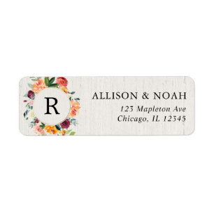 Fall floral watercolor rustic burgundy wedding