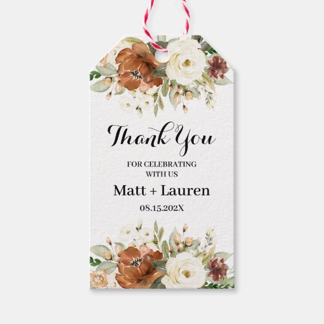 Fall Floral Wedding Gift Tags (Front)