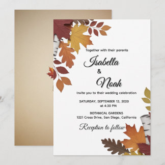 Fall Floral Wedding in season Invitation