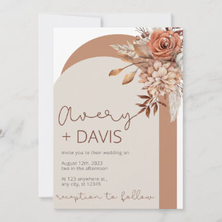 Fall Floral Wedding Invitation