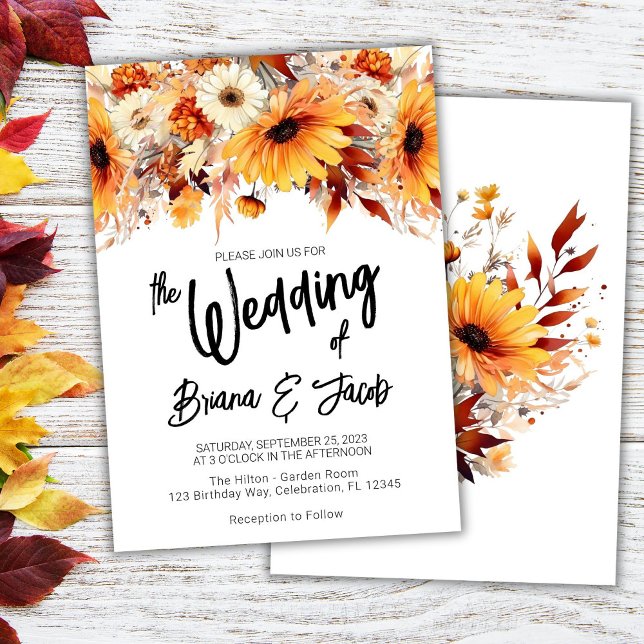 Fall Floral Wedding Invitation (Creator Uploaded)