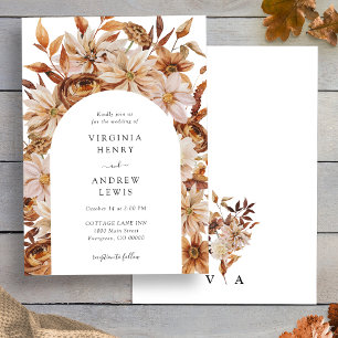 Fall Floral Wedding Invitation