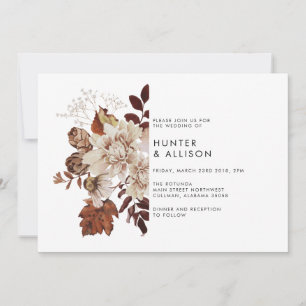 Fall Floral Wedding Invitation Flyer