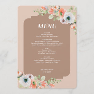 Fall Floral Wedding Menu