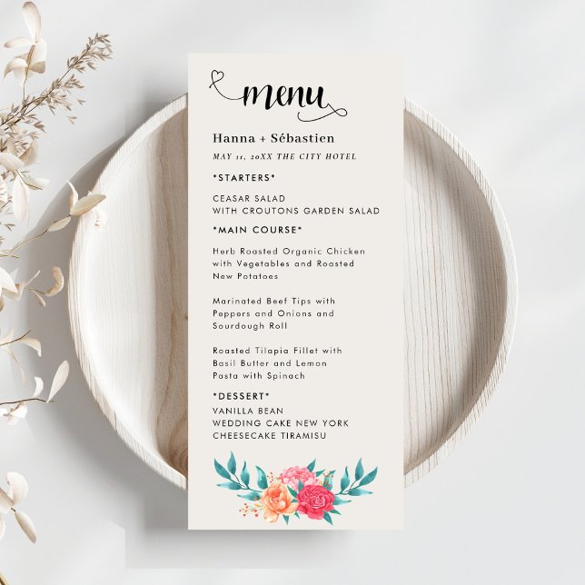 Fall Floral  Wedding Menu (Creator Uploaded)