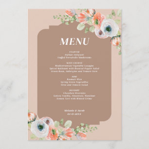 Fall Floral Wedding Menu