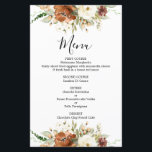 Fall floral wedding Menu Card<br><div class="desc">Fall floral wedding menu card</div>