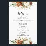 Fall floral wedding Menu Card<br><div class="desc">Fall floral wedding menu card</div>
