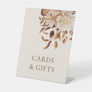 Fall Floral Wedding Pedestal Sign