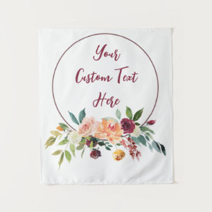 Fall Floral Wedding Photo Booth Backdrop Fun Prop  Tapestry