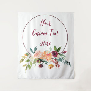 Fall Floral Wedding Photo Booth Backdrop Fun Prop  Tapestry