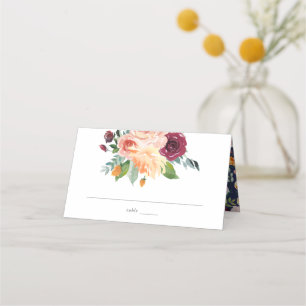 Fall Floral Wedding Place Card