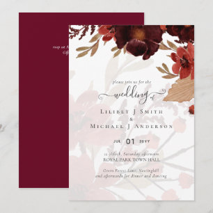 Fall Floral Wedding Suite Terracotta Burgundy Red
