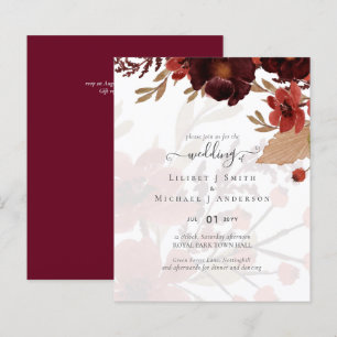 Fall Floral Wedding Suite Terracotta Burgundy Red