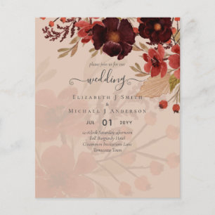 Fall Floral Wedding Terracotta Burgundy Red Flyer