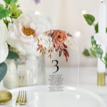 Fall Florals Guest Names Wedding Table Number<br><div class="desc">Fall Terracotta Florals Guest Names Wedding Table Number. Bohemian vibes with autumnal flowers in brown and cream. Personalise each number and guest names and add each number to your cart individually.</div>