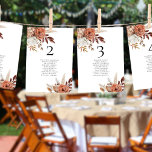 Fall Florals Table Number Names Seating Chart Card<br><div class="desc">Fall Florals Table Number Names Seating Chart Card. Edit you number for each table and add to your cart separately. Same design is on both sides, use for a hanging display so guests can find their seat or on each table. Beautiful autumnal florals and grasses in autumnal shades of terracotta...</div>