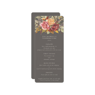 Fall Florals Thanksgiving Flat 4 Course Menu