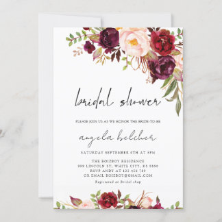 Fall Flower Bridal Shower Invitation