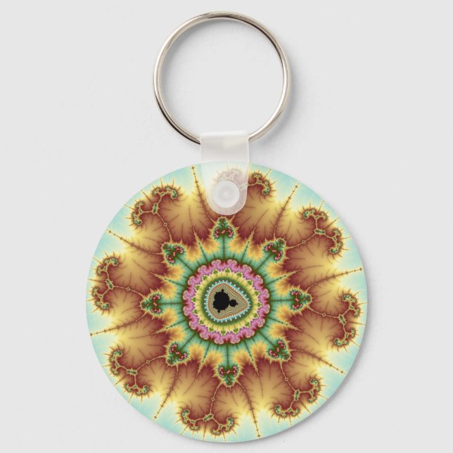 Fall Flower - Fractal Art Key Ring (Front)