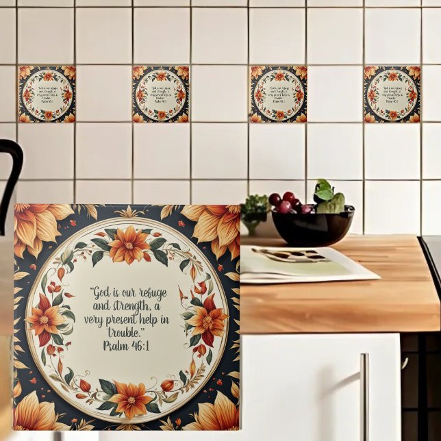 Fall Flower Frame Bible Verses  Tile (Creator Uploaded)