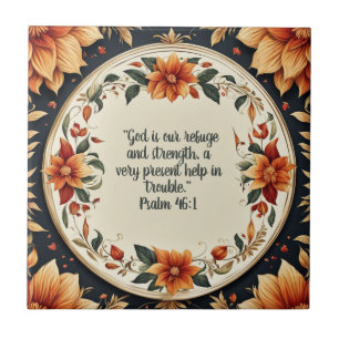 Fall Flower Frame Bible Verses Tile