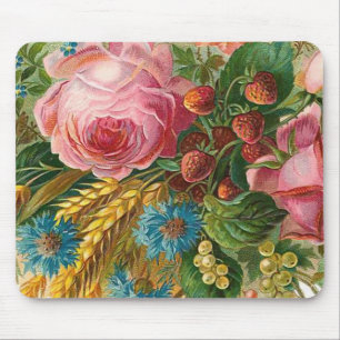 "Fall Flower Harvest" Vintage Mouse Mat