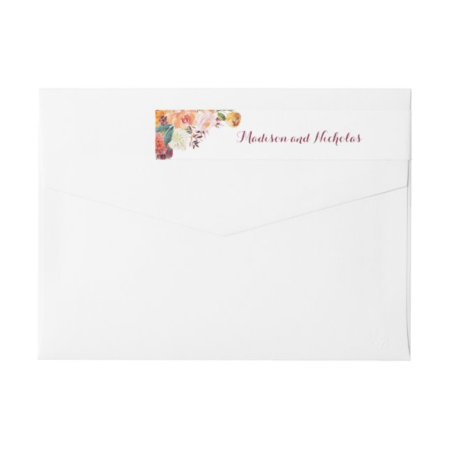 Fall Flower Wraparound Return Address Labels (Back)