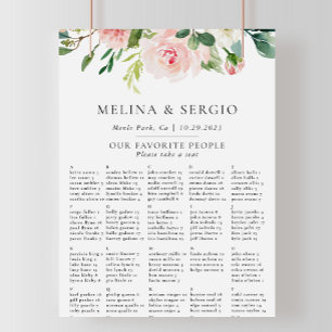 Fall Flowers Alphabetical Wedding Seating Chart