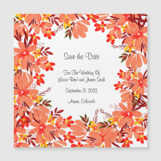 Fall Flowers and Leafs Save the Date  Postcard
