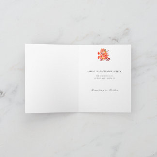 Fall Flowers and Leafs Wedding Invitation