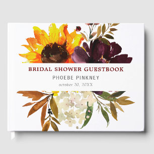 Fall Flowers Bridal Shower Guest Book