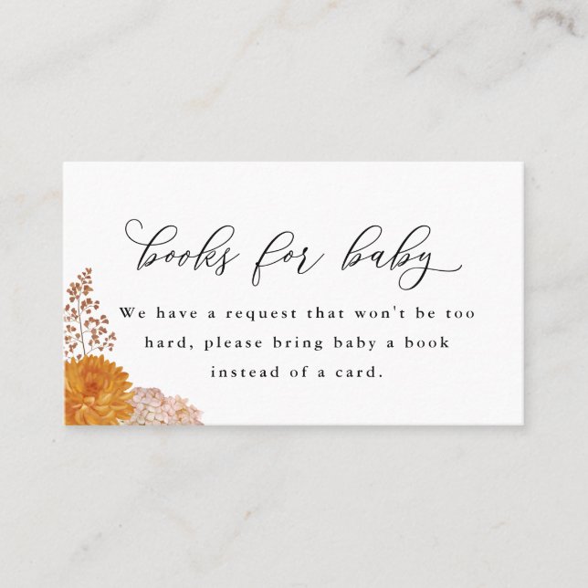 Fall Flowers Bring a Book Enclosure Card (Front)