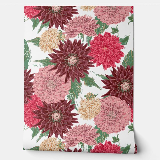 Fall Flowers Dahlien Wallpaper (Unrolling)