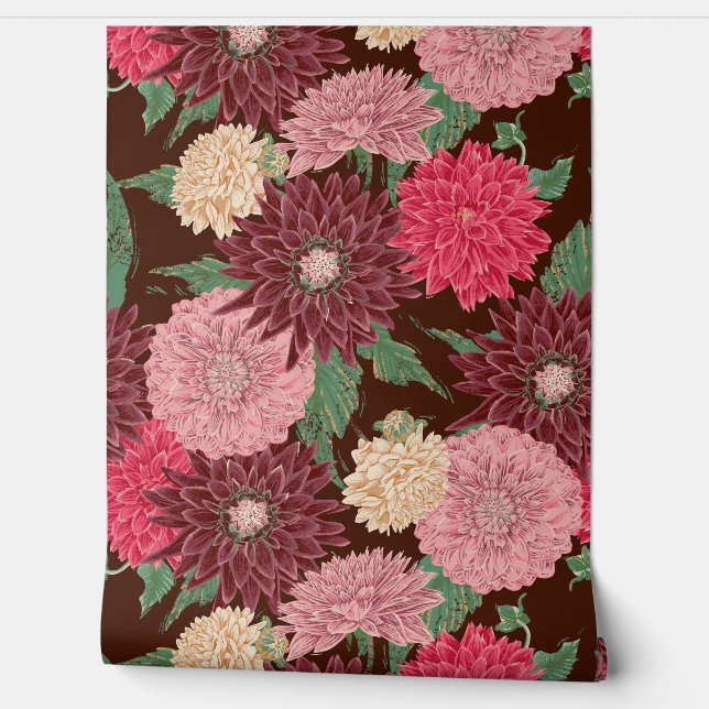 Fall Flowers Dahlien Wallpaper (Unrolling)
