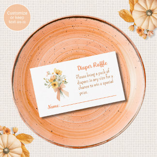 Fall Flowers Diaper Raffle Enclosure Card