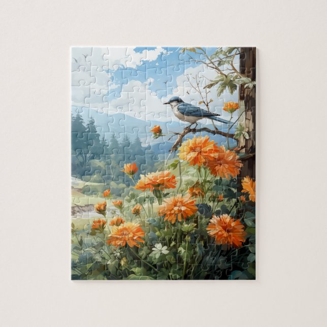 Fall Flowers Marigold Puzzle 110 Pcs. 8"x10" (Vertical)