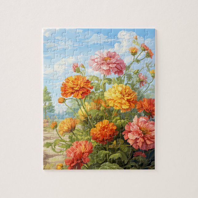 Fall Flowers Marigold Puzzle 110 Pcs. 8"x10" (Vertical)